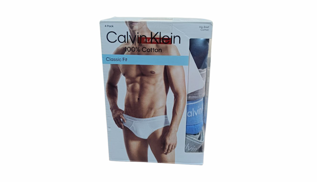 Calvin Klein 100% COTTON CLASSIC FIT HIP BRIEF 4 PACK XL